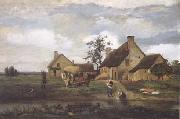 Jean Baptiste Camille  Corot Ferme a Recouvriere (mk11) oil painting artist